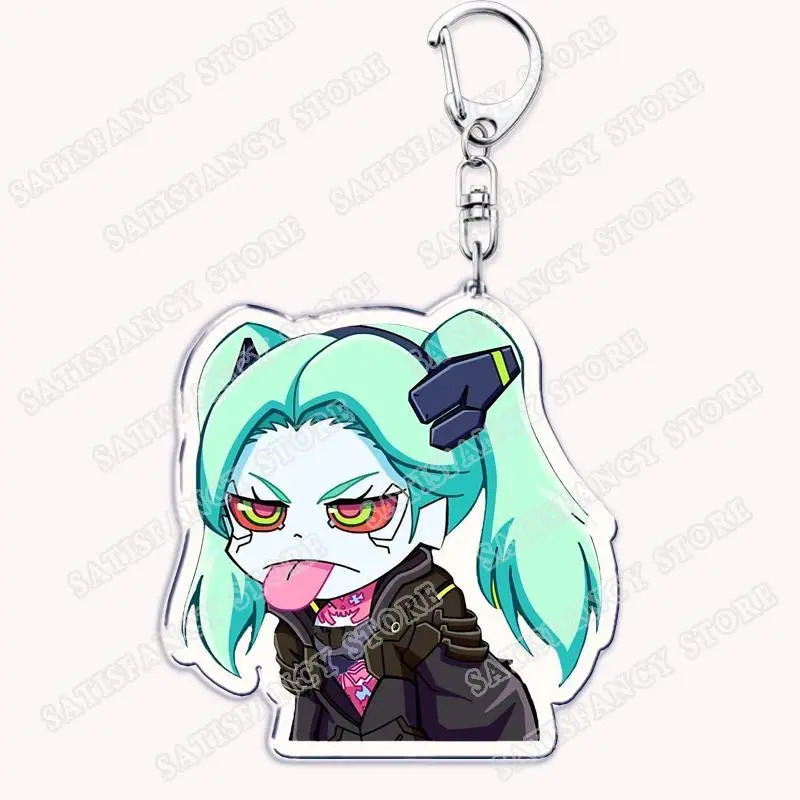 Cyberpunk Anime Keychains for Women Accessories Bag Edgerunners Rebecca Lucy Gloria Faraday Keyrings Jewelry Fans Friends Gifts