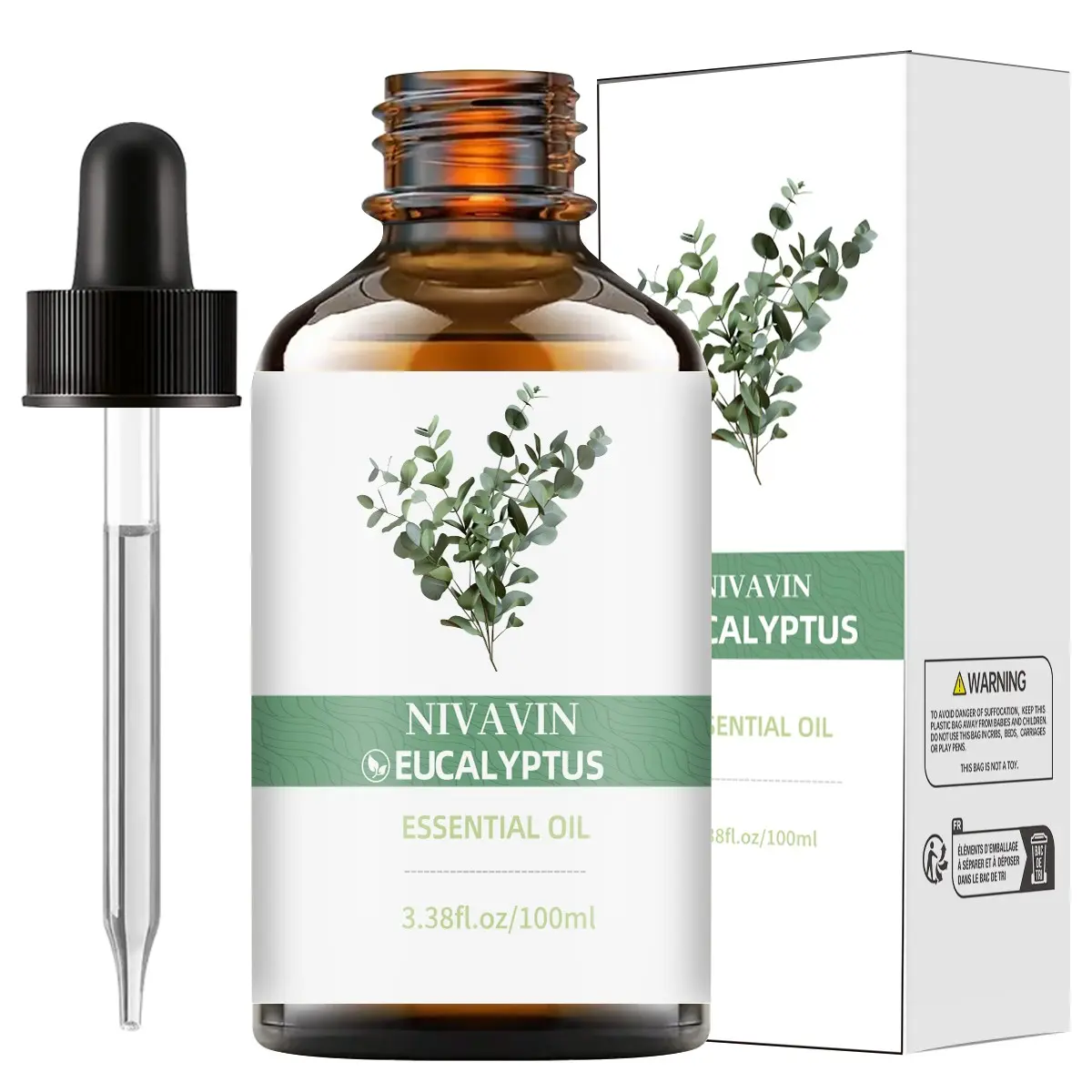 NIVAVIN Eucalyptus Essential Oil 100ml is 100% pure plant extract, invigorating and sleep-inducing with a refreshing fragrance. Suitable for use in offices and other settings. You can also customize the application method and usage yourself.