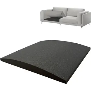 Couch for Sagging Seat, 45D High Density Foam Curved Sofa Furniture Seat Cushion Sag Repair for Sectional Loveseat Chair, Set of 1, Black, 20" x 20" x 2"