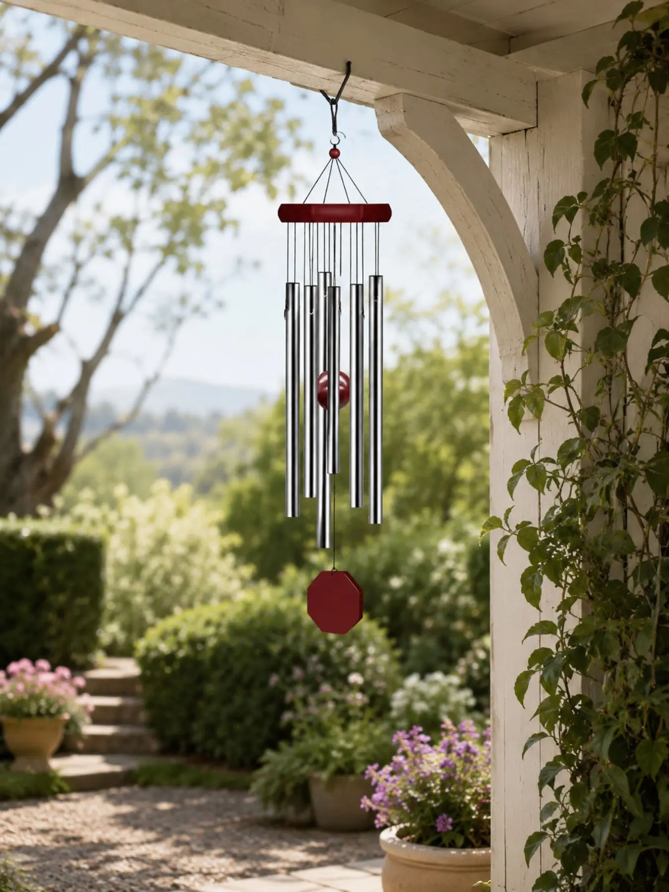 1pc Memorial Wind Chime, Large Outdoor Deep Tone, Sympathetic Wind Chime with 6 Tuning Tubes, Elegant Wind Chime, Suitable for Gardens, Terraces, Balconies and Homes