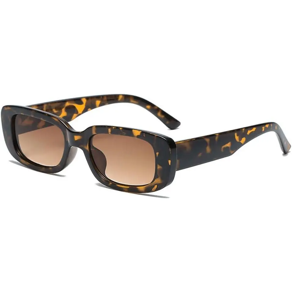 Rectangle Sunglasses for Women Men Small Narrow Square Frame UV400 Protection