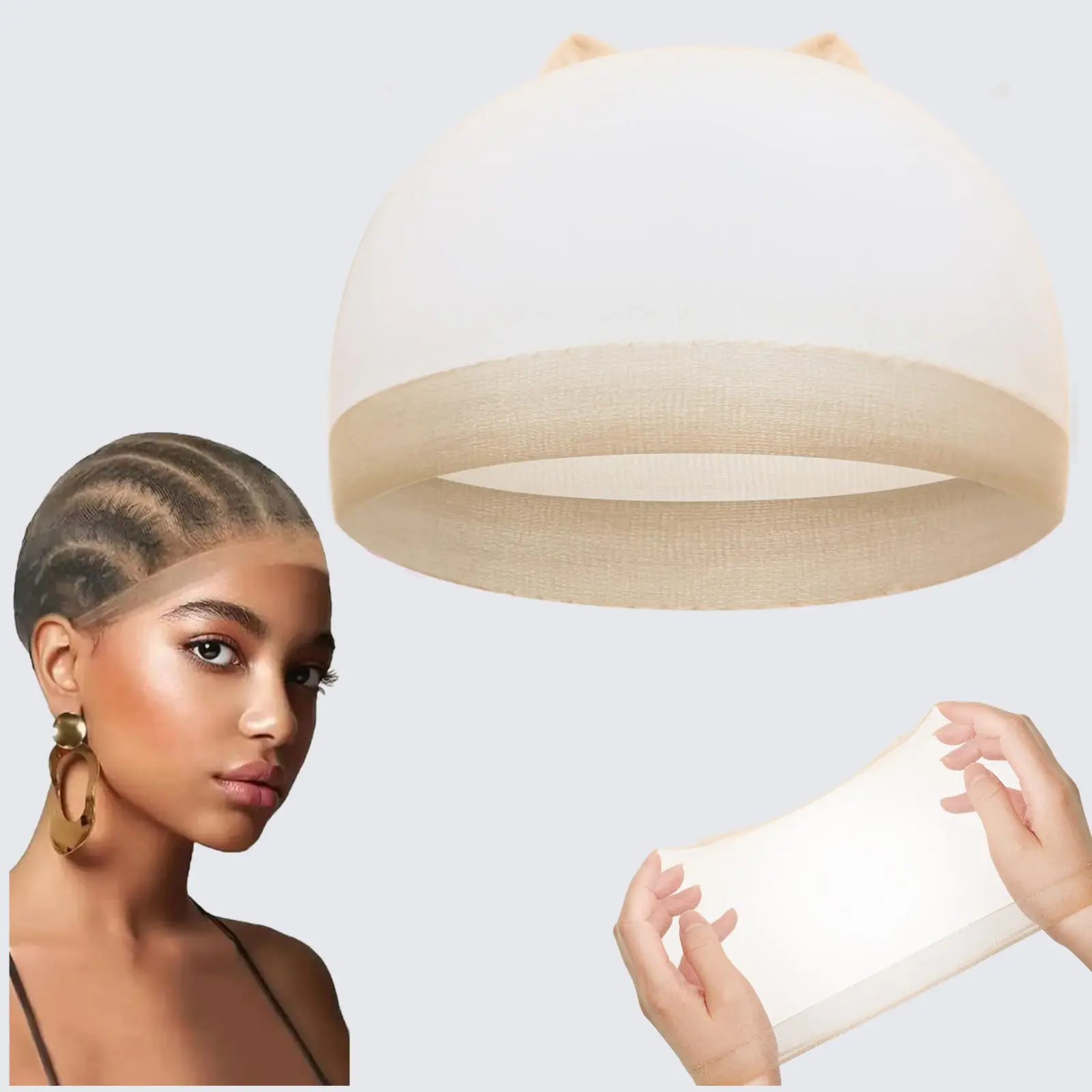 Nylon Wig Caps Ultra Thin 20 Pcs - Sheer HD Invisible Stocking for Lace Front Wigs, Hair Extensions & Bald Caps, Breathable Elastic Hairnet Skinlike Real HD Wig Cap Ultra-Thin Stocking Wig Caps Stretchy Nylon Wig Caps For Women`