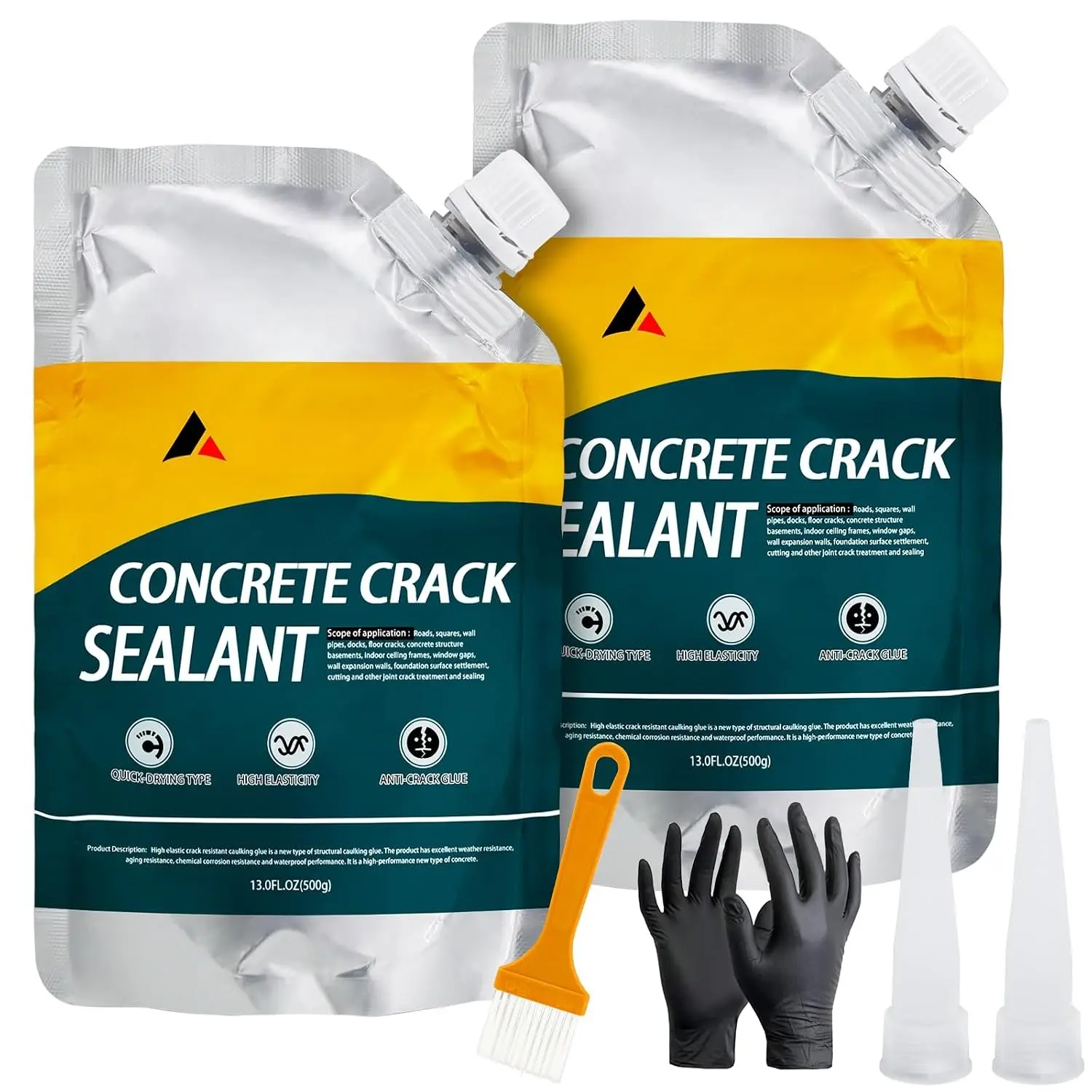 Concrete Crack Filler, Cement Crack Filler, Self Leveling Concrete Crack Repair Sealant–Quick-Drying, , Durable Filler for Driveway, Sidewalk & Expansion Joint Repair-2 PCS