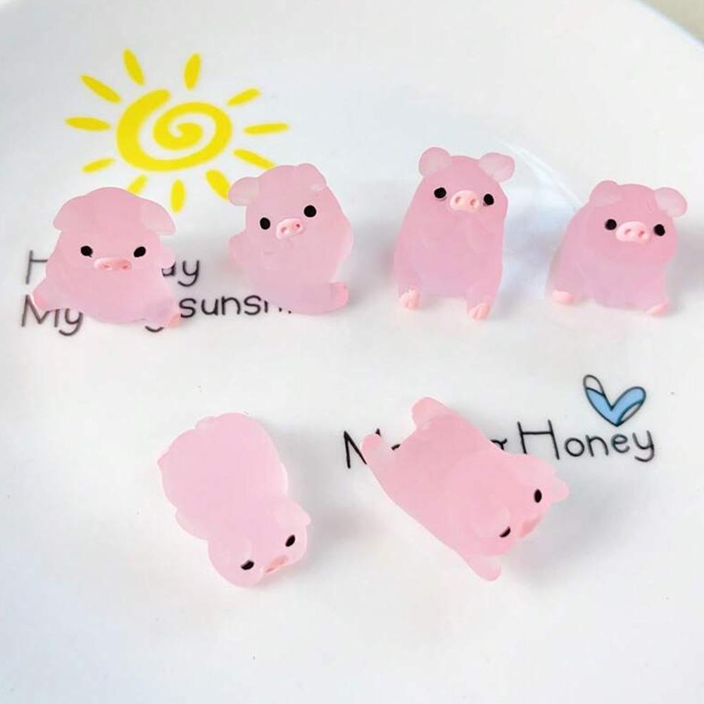 30pc/1Box Luminous Pig Design Glow in The Dark Creative Mini Pink Pig Miniature for Garden Landscape Home Decoration Accessories