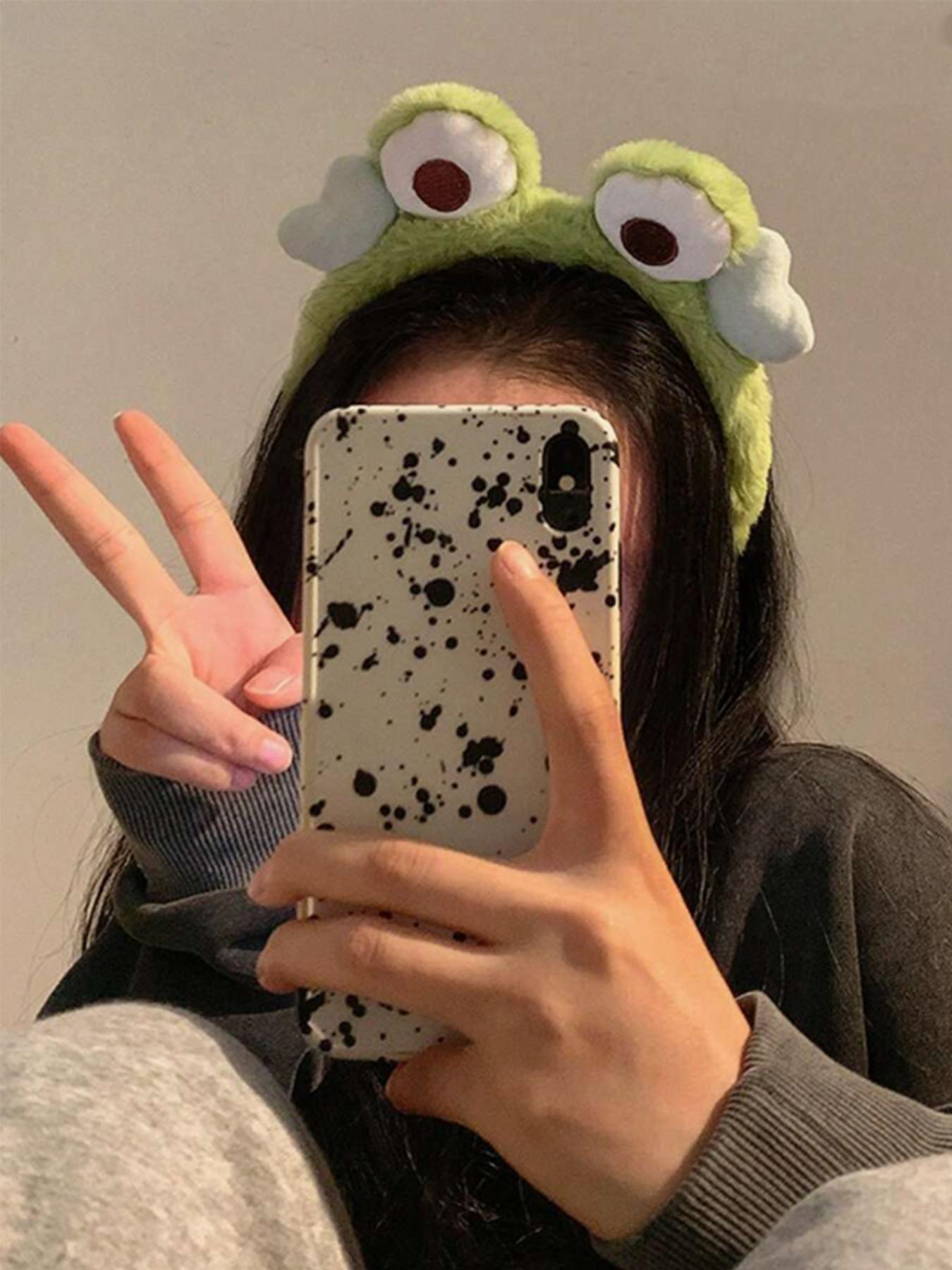 Cute Frog Design Plush Hair Hoop, 2024 New Style Fashionable Hair Accessories for Women & Girls, Lovely Hairwear for Daily Used Hairstyles Ideas, Puffy Zigzag Headband