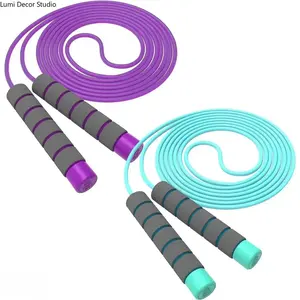 2 Pack Fitness Jump Rope Set, Adjustable Skipping Ropes with Soft Foam Grips Featuring Portable Design for Home Gym and Cardio Training