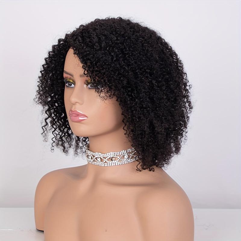 Fashion Brazilian Remy 180% Jerry Curly Short Pixie Bob Cut Human Hair Wigs - Highlight Kinky Curly Wigs For Women