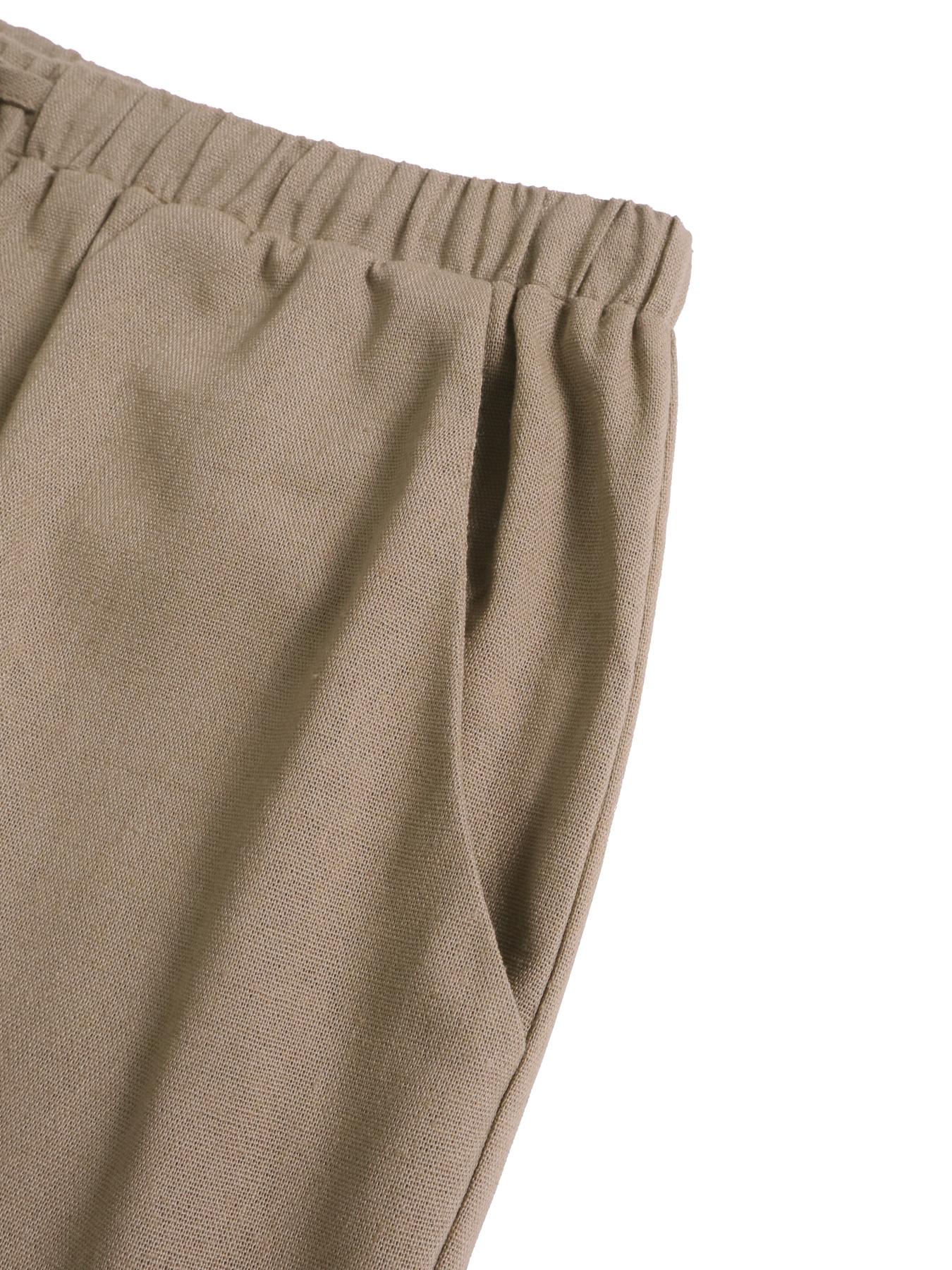 Women's Linen Wide Leg Pants, Casual Loose Pants, Casual Mid Waist Long Trousers, Comfortable Summer Fashion, One Piece Ladies Clothing