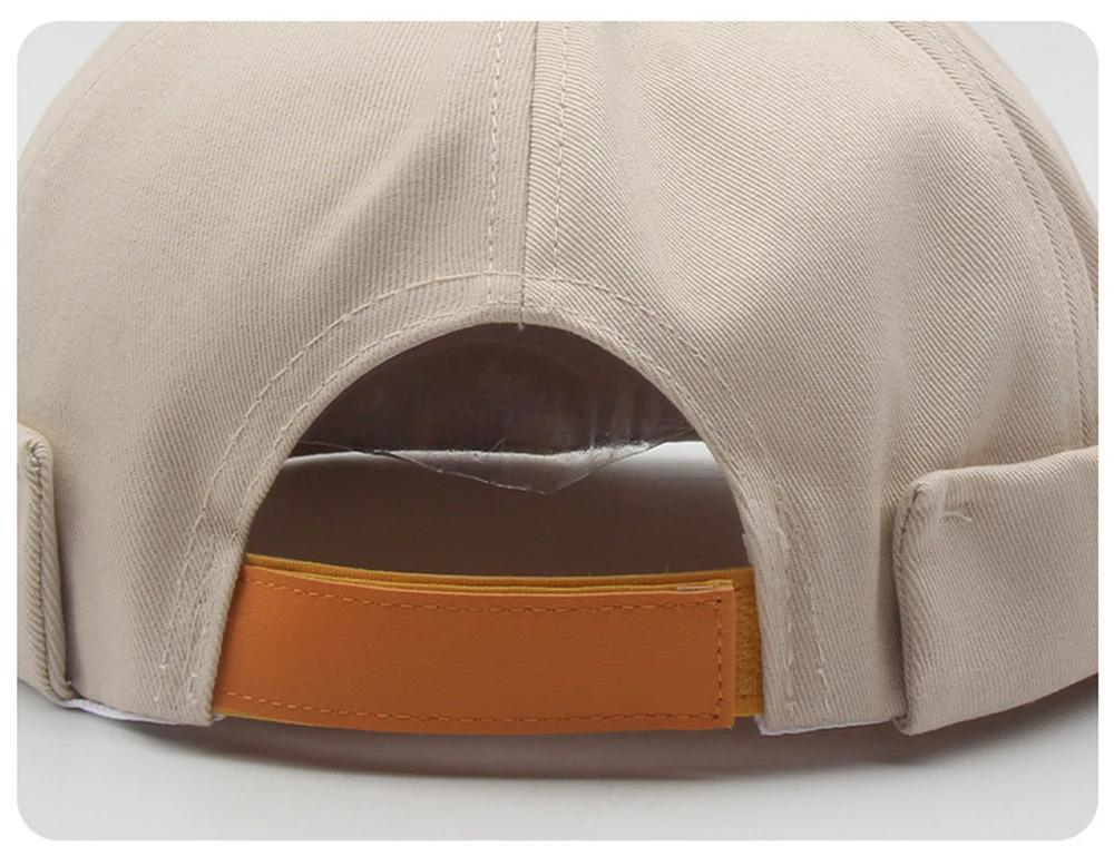 Vintage Men's Summer Cotton Brimless Skullies Cap Women Street Portable Docker Hats X Letter Icon Adjustable Beanie Hip Hop Hats