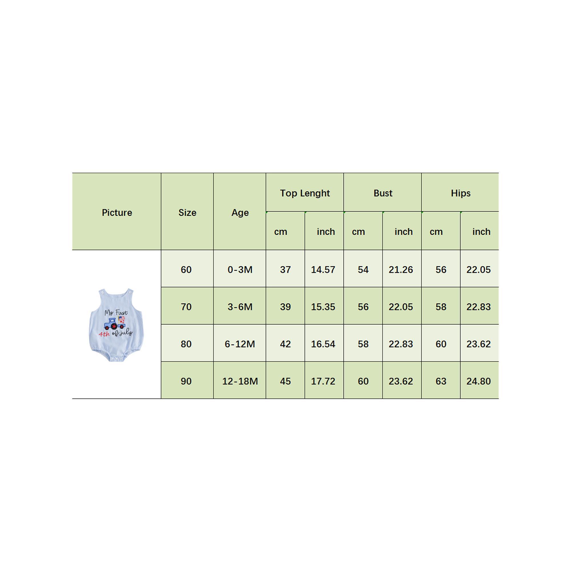 Afunbaby Baby Boys 4th of July Romper Letter Star Flag Truck Embroidery Stripe Crew Neck Sleeveless Infant Bodysuits Jumpsuits