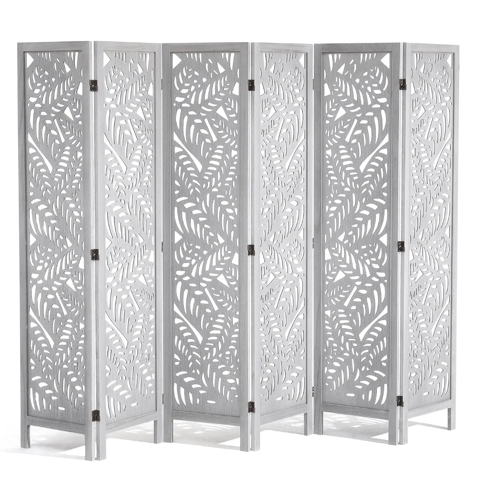 VEVOR Wood Room Divider, 6 Panel Wood Folding Privacy Screen, 66.9 Inches Tall Indoor Carved Partition Divider, Portable Decoration Screen, for Room Separation, Home, Office, Restaurant Bedroom