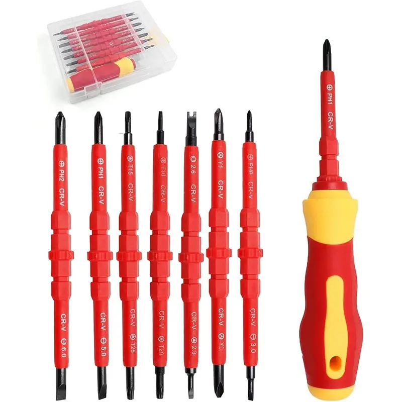7 in 1 Insulated Screwdriver Set, Magnetic Screwdriver Tool Kit, Electrician Multifunctional Interchangeable Chrome Vanadium Screwdrivers