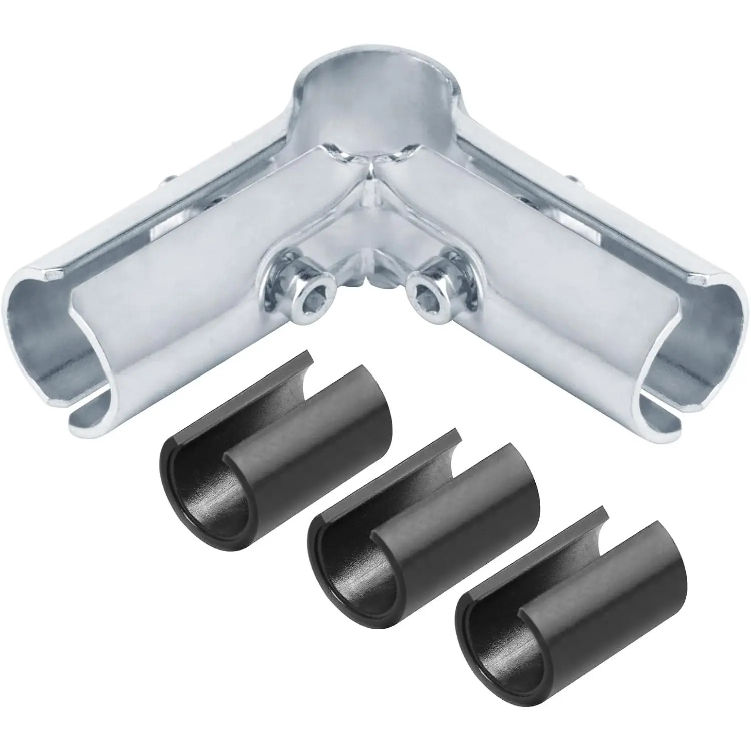 10 Sets 90 Degree Pipe Clamp Connectors, Fits 3/4" EMT Directly, Includes Adapter Shims for 1/2" EMT