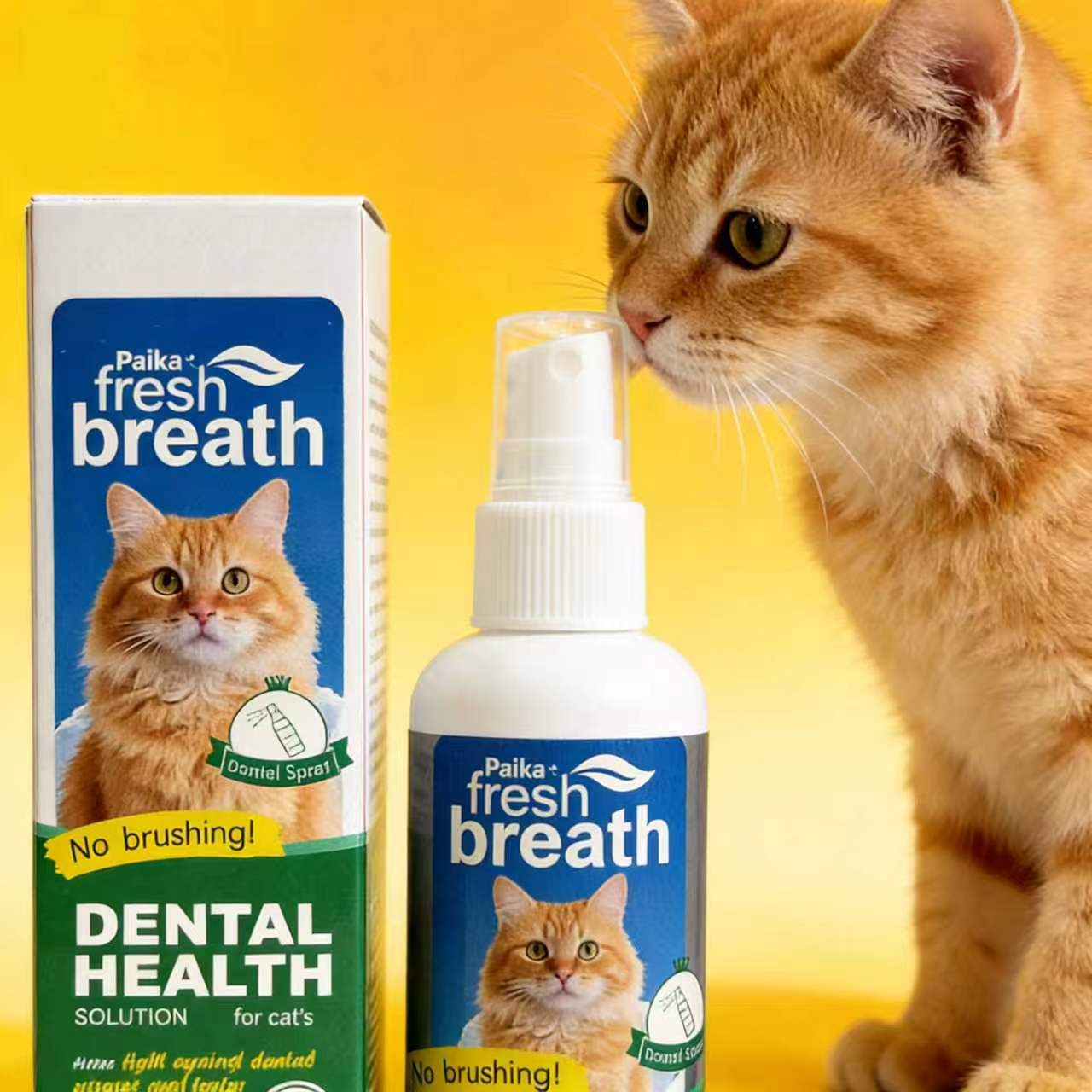 Paika Pet Cat Oral Spray, Liquid Form, No Ca Prop 65 Warning, Suitable for Cats, Ideal for Oral Care, Pet Health Supplement