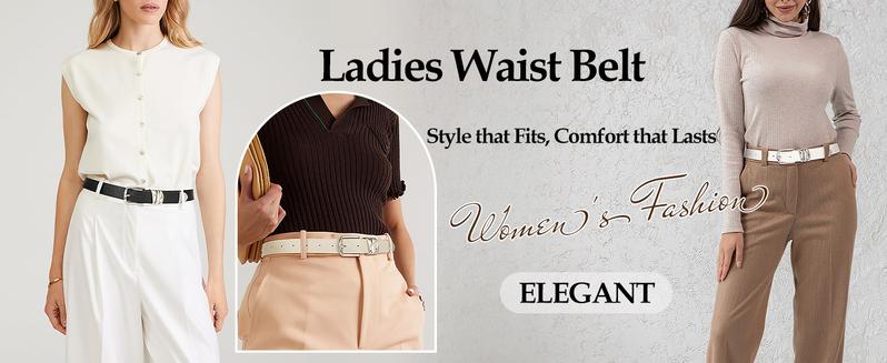 Women's Belt for Jeans Dress Leather Belt for Women Fashion Waist Ladies Belt with Sliver Buckle gold buckle