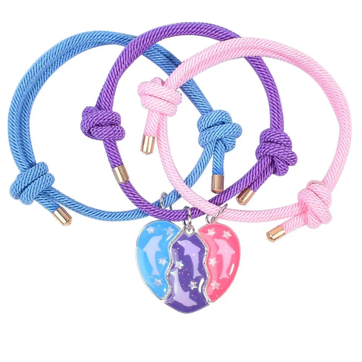 2026 New Magnetic Closure Friendship Theme Puzzle Necklace for Girls, Heart Shape Pendant Interlocking Jewelry, Birthday Gift Ideas Back-to-School DIY Bag Accessory (US Design Travel Essential)