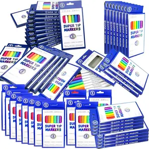 Super Tip Washable Bulk Markers Pack 50 Boxes of 8 Vibrant Colors (400 Total Markers) Perfect for Kids, Parties, Classrooms