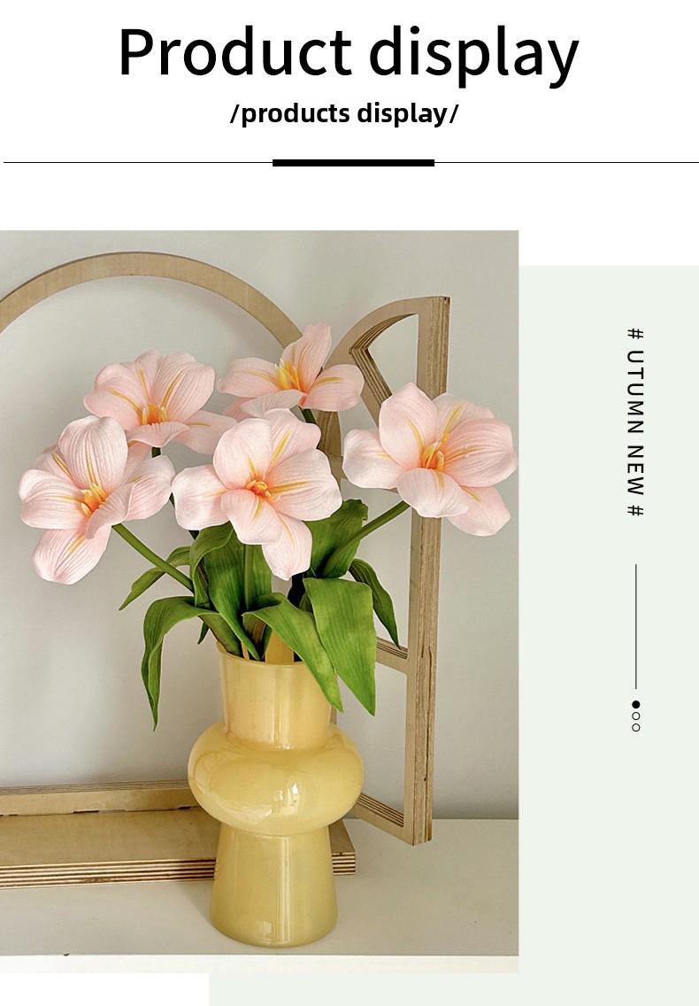 High-Quality PU Feel Brownie Tulip Artificial Flower Living Room Home Decoration Wedding Hall Floral Photography Prop