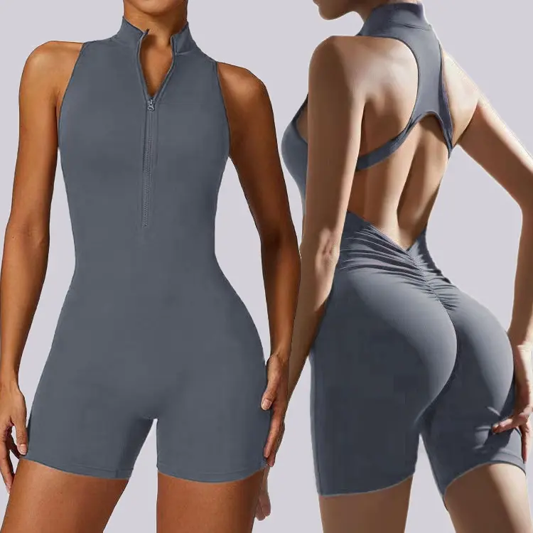 Best-Selling High-Elastic Zipper Sports Jumpsuit, Tight All-In-1 Yoga Wear for Fitness Activities