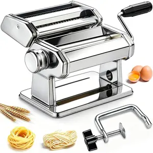 Manual Pasta Maker Machine with 9 Adjustable Thickness Settings Stainless Steel Noodles Maker with Rollers and Cutter for Pasta Spaghetti Fettuccini Lasagna
