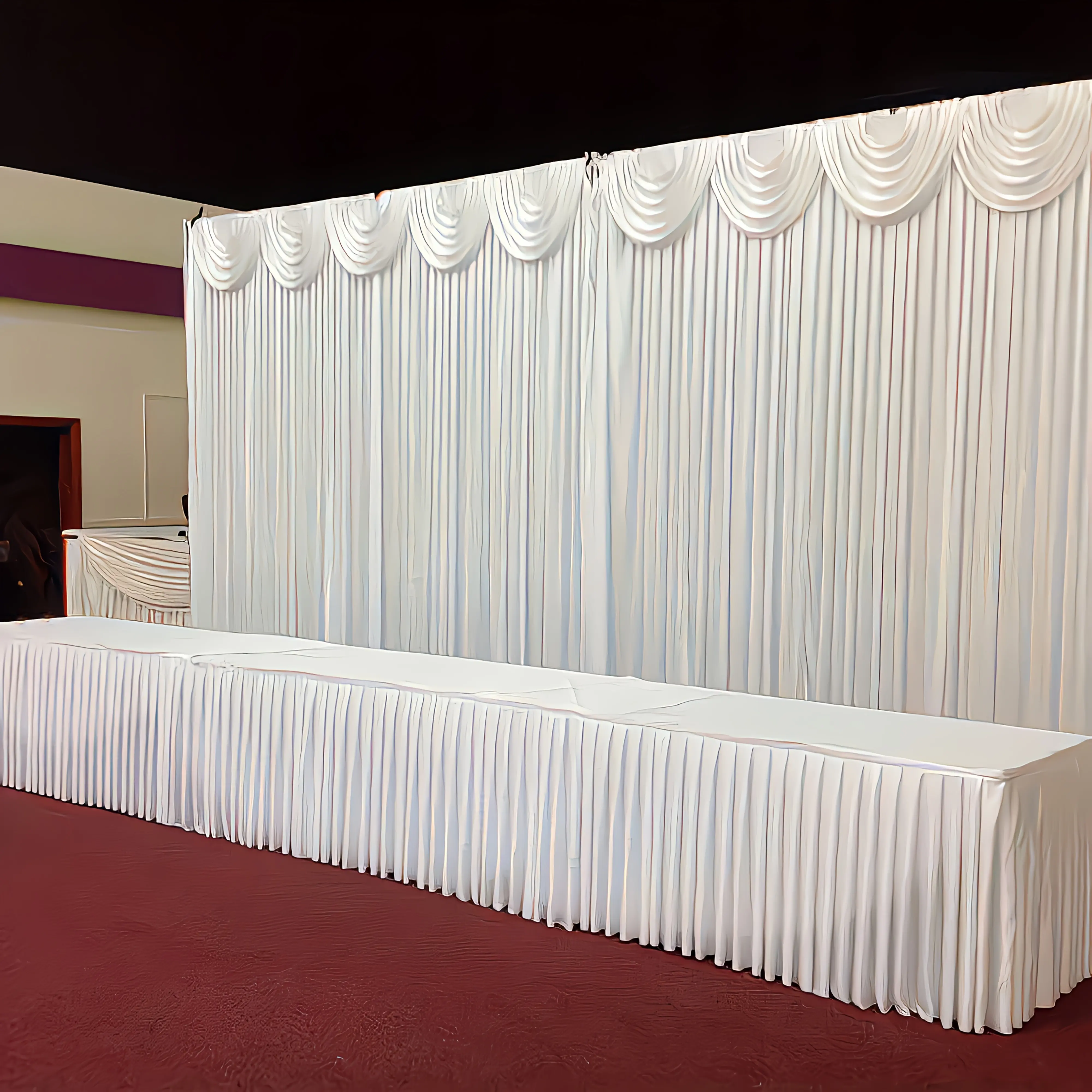 Photography Backdrop 1pc Elegant Wedding Backdrop Curtains White - Premium Silk Drapes And Smooth Hanging - for Wedding, Birthday, Graduations, Shower Party, Home & Events Decor & Photography Background - Valentine's Day Decor - Luxurious Appearance
