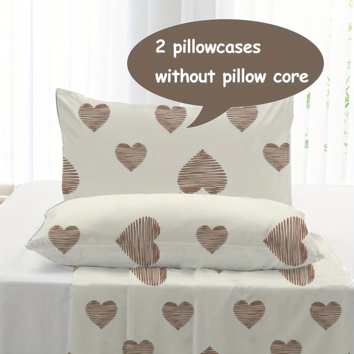 Heartbeat Wave Pattern Bedding Set, Including 1 Fitted Sheet & 1 Flat Sheet & 2 Pillowcase without Filler, Soft Comfortable Bedding Set for Home Bedroom