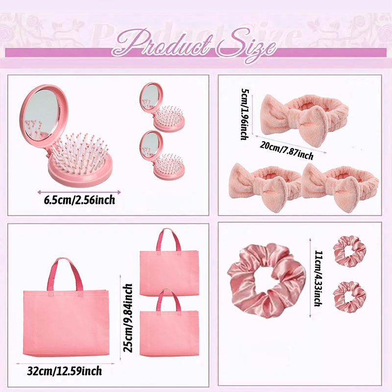 40pcs Sleepover Party Essentials Kit Includes Pink Comb Headband Satin Headband And Gift Bag Perfect For Spa Birthday Parties teen girls push gifts care package  for Wedding Valentine Party Gift mothersdaygift