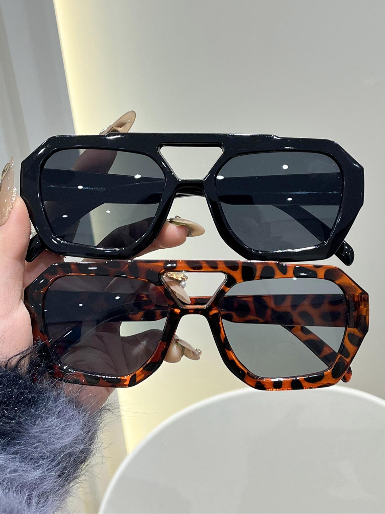 Women's Vintage Trendy Tinted Lens Aviator Sunglasses, Trendy Styling Sunglasses, Retro Casual Sunglasses for Everyday Use, Fashion Accessories for Outdoor Activities