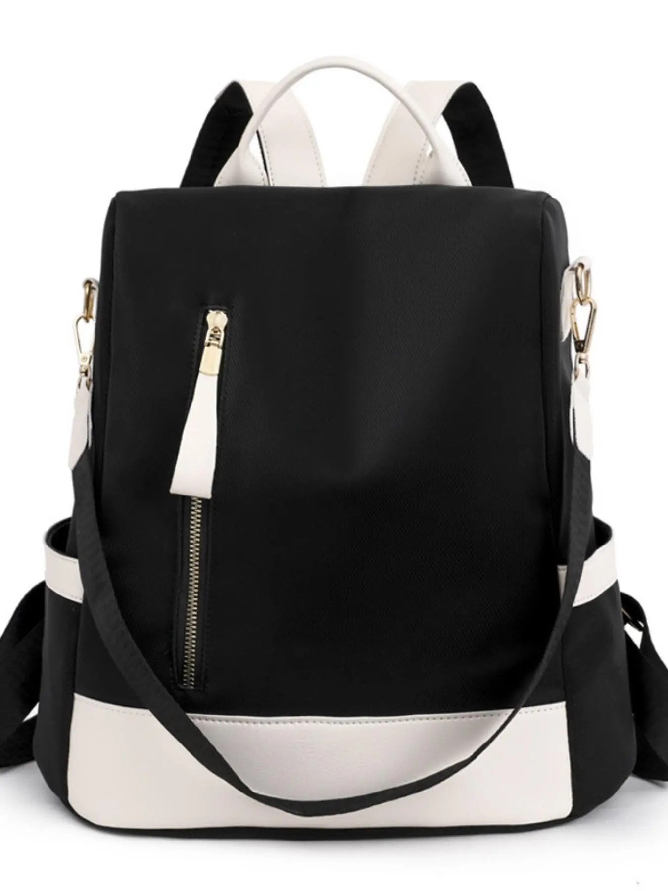 Stylish Two Tone Anti-theft Backpack Purse for Women, Multi Pocket Backpack Handbag, Casual Campus Travel Rucksack, Must Have Accessory for College Students Back to School Season