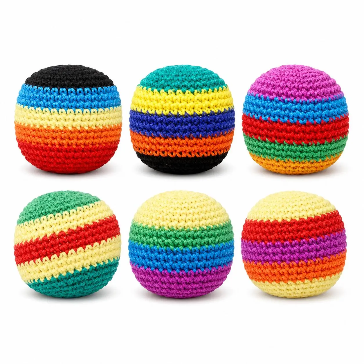 Crochet Footbag Set - Must-Have Outdoor Party Activity for Backyard BBQ, Viral Hacky Sack Juggling Balls, Kids Social Icebreaker Group Toy (Random Colors) summerwins
