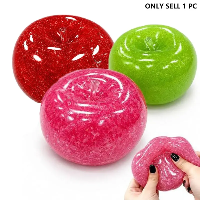 Slushie Apple Soft Toy, Slow-Rebound Fruit Squeeze Stress Relief Toy, Squishies Slow Rising, Perfect Gift for Kids and Adults, Fun and Relaxing Plaything