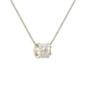 Fritillary Iris Passepartout Necklace Titanium Gold Design French Retro Clavicle Chain Women's New