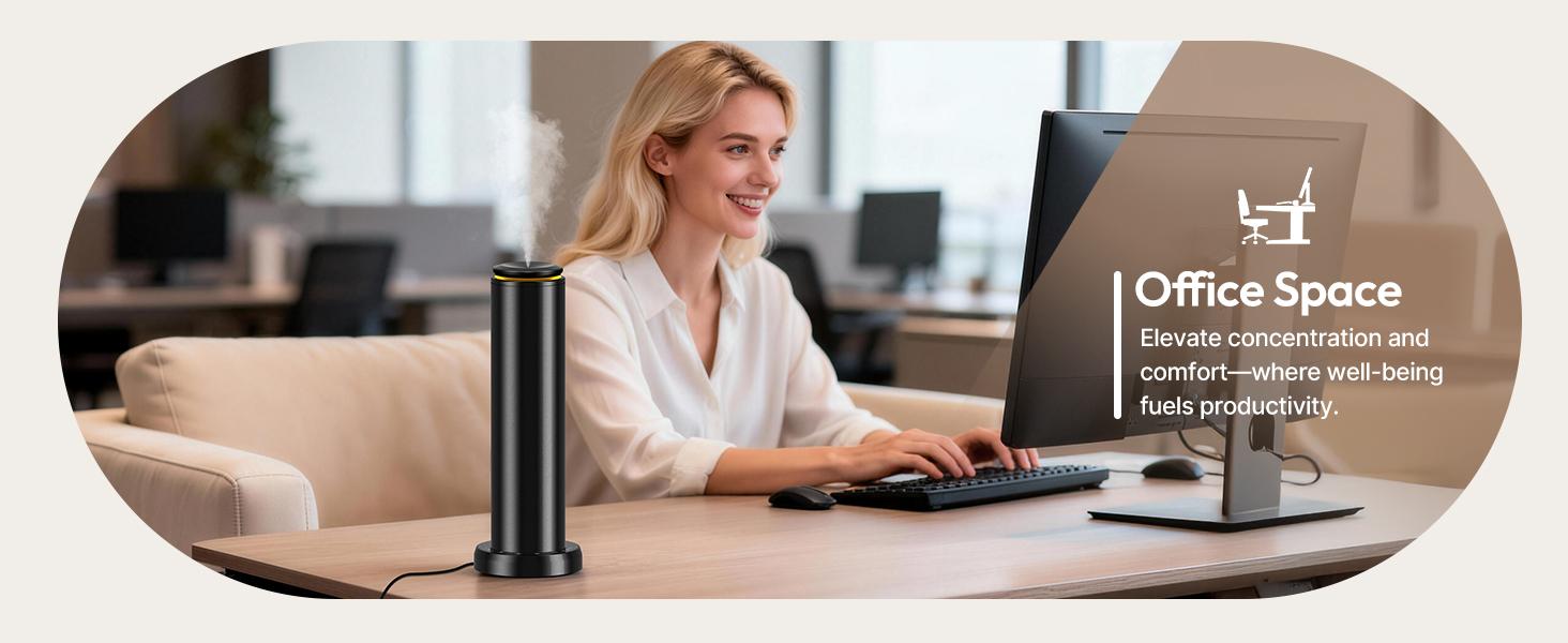 Waterless Scent Diffuser Starter Kit - 2000 Sq Ft Coverage,Diffuser with Remote/LED Light,Suitable for Home, Office, Hotel