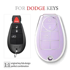 3 Buttons key Case Shell Key Fob Cover for Dodge Chrysler 300 Durango Challenger Grand Caravan Journey Keychain Key Protector