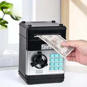 Electronic Mini ATM Coin Bank for Kids, Auto Count Cash Saving Piggy Bank, Lightweight Password Safe Money Box, Ideal Birthday Holiday Gift & Cute Home Decor