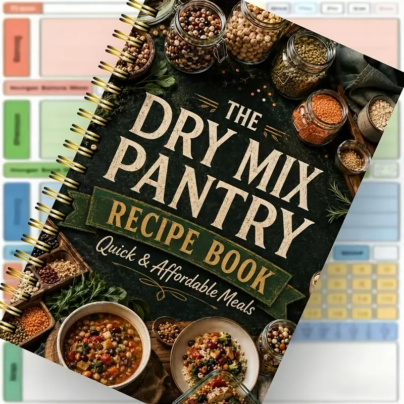1pcs Spiral Coil Notebook, Ultimate Dry Mix Recipe Notebook: Includes recipes and notes, quick cooking tips, keeping your kitchen neat and organized, Notebook Journal