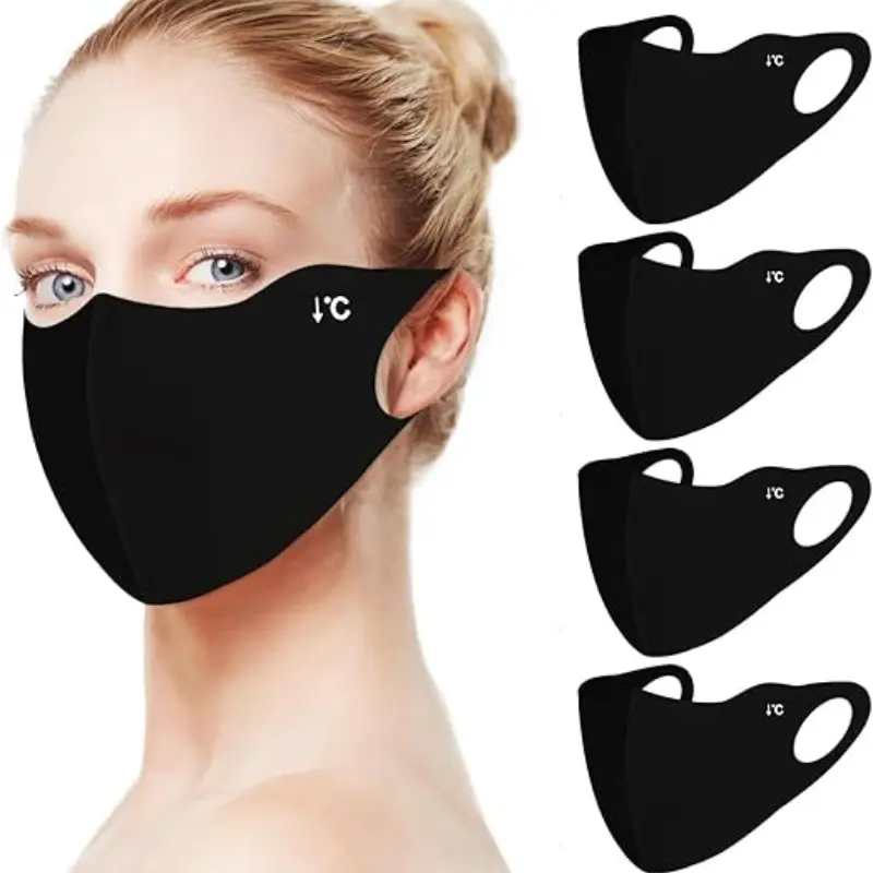 4-Pack Breathable Washable Reusable Sun Masks, UV Protection Face Covers for Hiking and Exercise, Ideal for Outdoor Activities, Athletic Face Masks