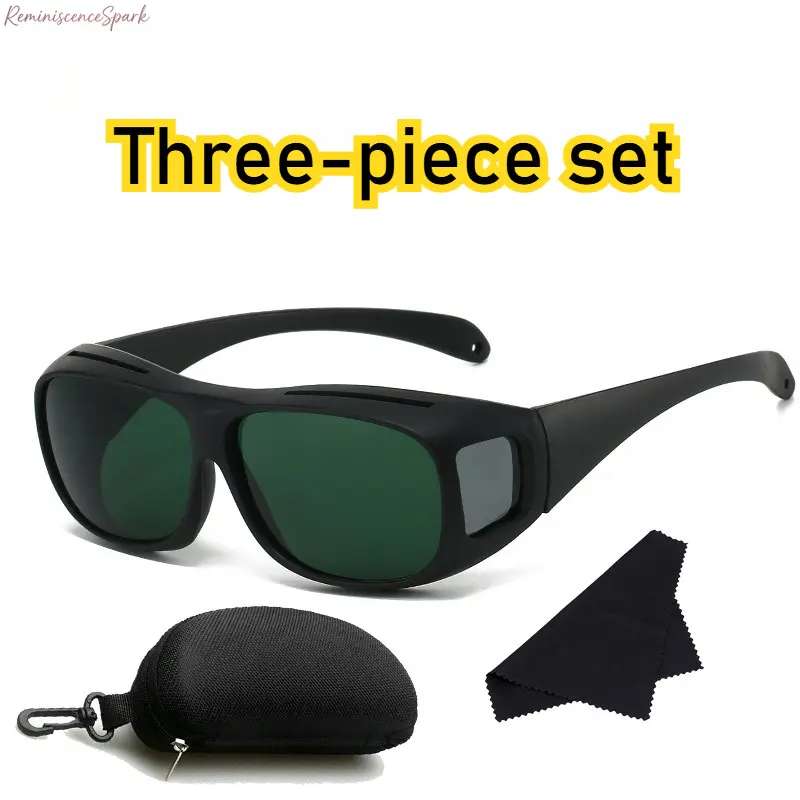 3‑Piece Welding Safety Goggles Set, Anti‑Arc Flash UV‑Blocking Impact‑Resistant Glasses with Storage Case & Cleaning Cloth, Lightweight Over‑Glasses Eye Protection for TIG MIG Gas Welding, Laser Work, Cutting, Grinding & Workshop Use