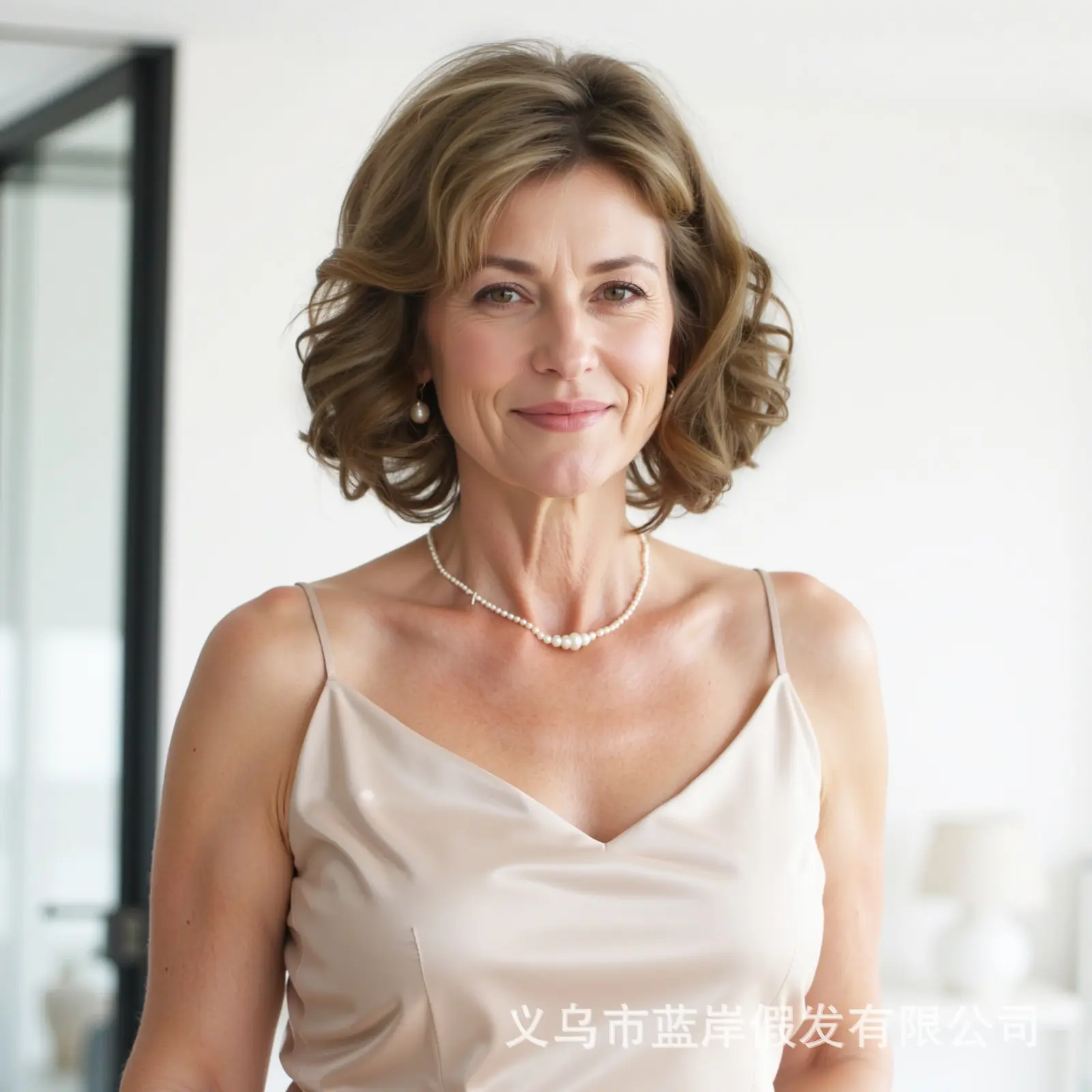 Female Synthetic Full Machine Curly Bob Wig - European and American Fashion, Silver-Gray Short, Fluffy Realistic, Full Head Fluffy Cover for Middle-Aged Mothers