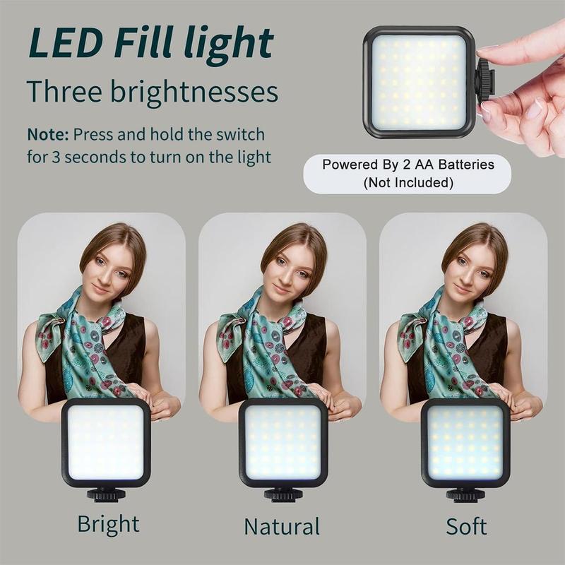 Video Blog Kit for YouTubers, 1 Set Telescopic Tripod & Microphone & Fill Light & Remote Control, Perfect Video Recording Accessories for iPhone & Android & Camera, Video Recording Equipment, Vlogging Kit