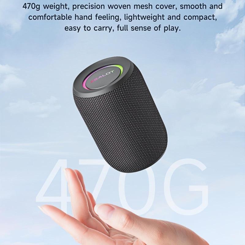 ZEALOT Portable Wireless Bluetooth-compatible Speaker, 15W Stereo Sound Speaker&super bass with RGB Light Effect, Waterproof Wireless Speaker for Home Outdoor Camping hiking cycling Halloween Gifts, Portable Speaker, Multifunctional Wireless Speaker