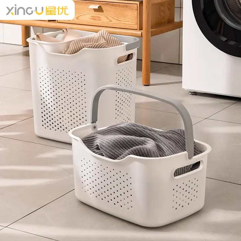 Xingyou dirty clothes basket for home bathroom, laundry basket for storing dirty clothes, partitioned storage basket, light luxury dirty clothes basket