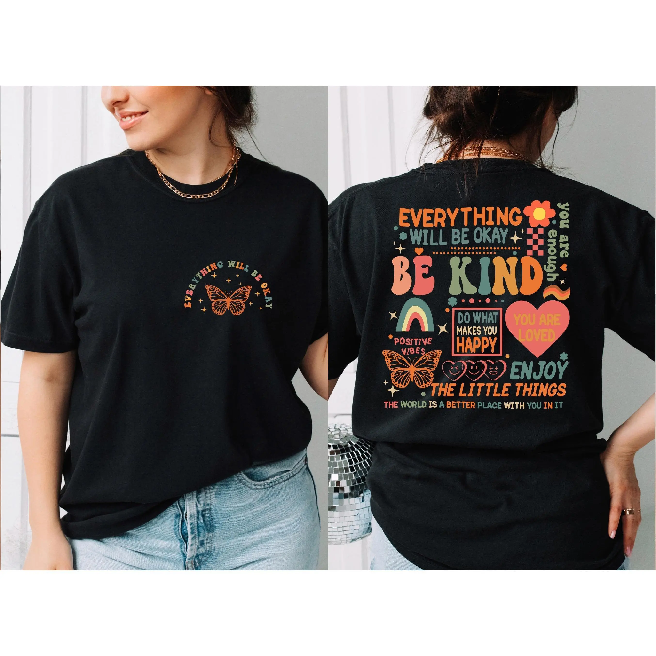 Everything Will Be Okay Shirt, Aesthetic Mental Health Shirt, Positive Vibes Shirt, Motivational Shirt, Be Kind Shirt, Kindness Shirt