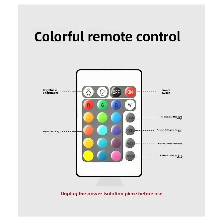 Kawaii Colorful Remote-controlled Bedroom Ambient Light 28CM Miffy Cartoon Night Light Cute Gift Toy