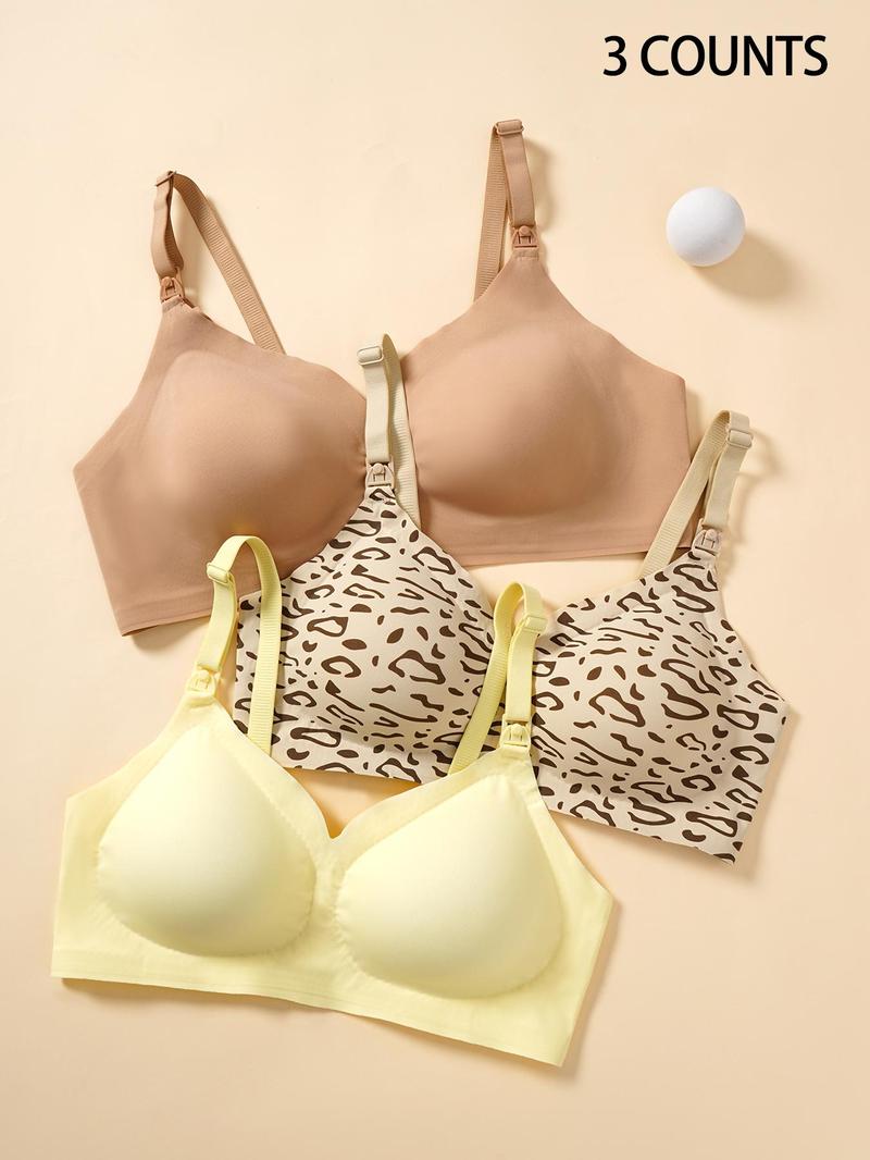 Maternity's Solid Wireless Bra, Comfortable Breathable Maternity Lingerie, Maternity Underwear