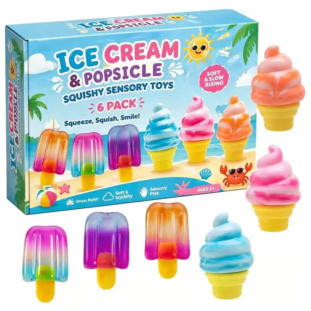Bestselling Ice Cream Bar Mallow Candy Stress Relief Toy, Slow Rebound Pressure Release Fun Game, Perfect for Relaxing and Entertainment