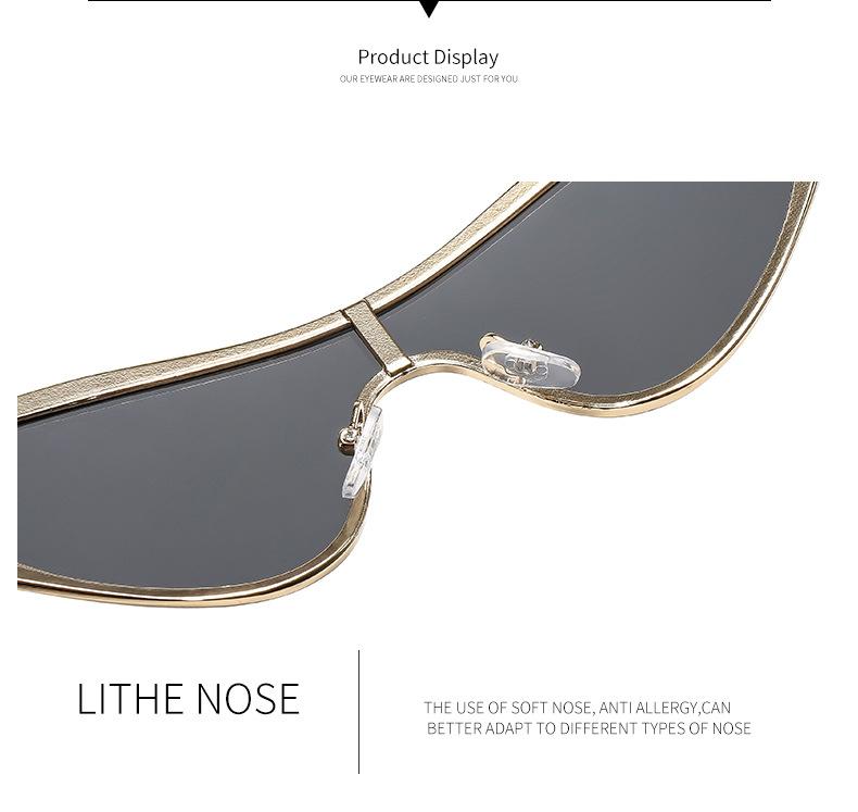 Fashion Metal Oversized Sunglasses for Women, Large Frame Sun Protection Eyewear, Stylish Outdoor Shades for Daily and Travel Use