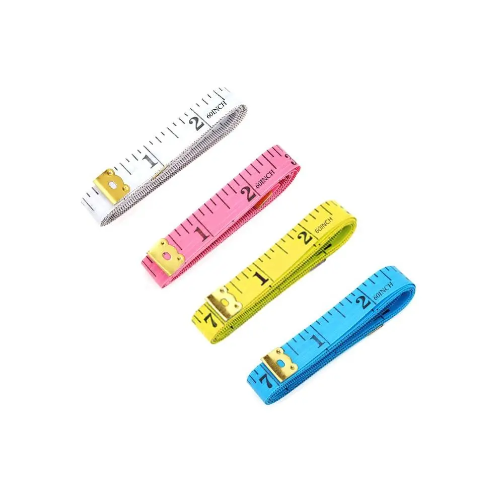 4 Pack Soft Tape Measure Double Scale  Sewing Flexible Tailor Craft Vinyl Ruler for    Measurement, Has Centimetre Scale  Reverse Side 60-inch