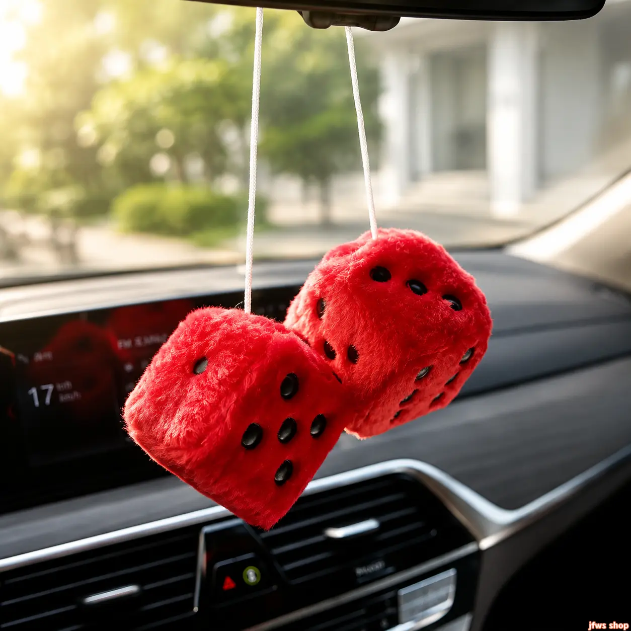 Cute Soft Plush Dice Car Rearview Mirror Hanging Ornament - Scratch-Resistant Interior Pendant Accessory for Most Cars, SUVs (Sports & Outdoor Themed Decor) homedecor