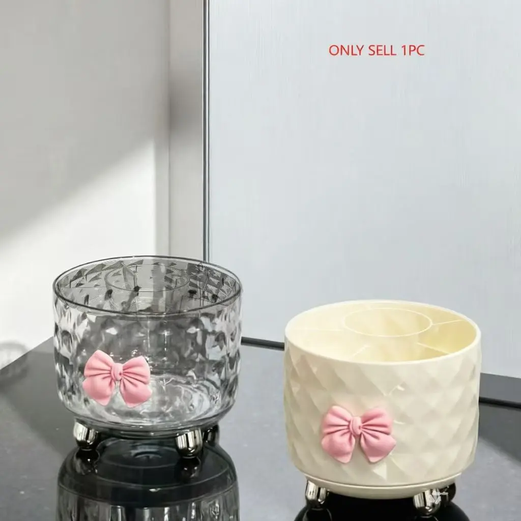 Multi-Functional Rotating Makeup Organizer, No Lid, Abs Material, Ideal for Lipstick, Brushes, Bedroom Vanity, Perfect Gift